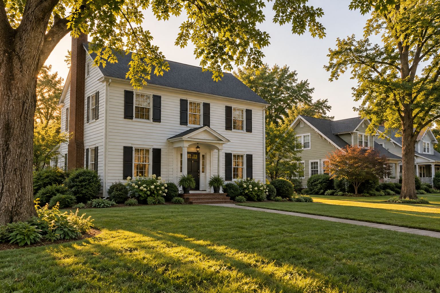 A Capital Region home with a tree lined yard, illustrative
